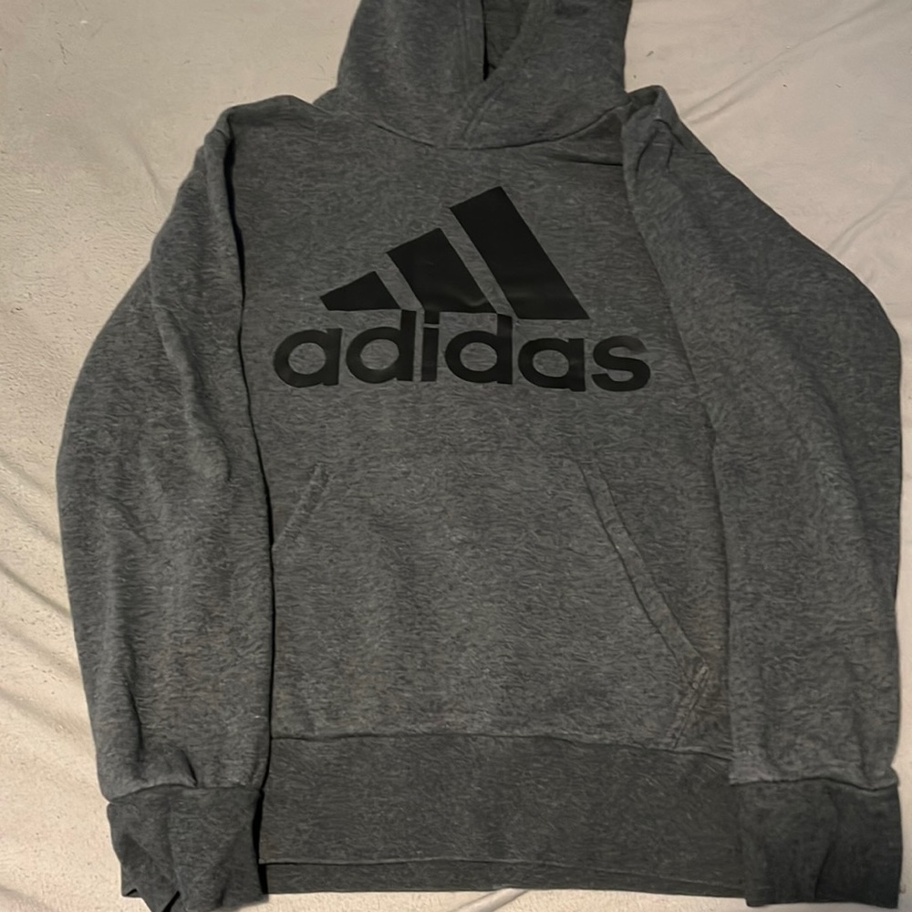 Adidas Hoodie, Gray, Size Medium